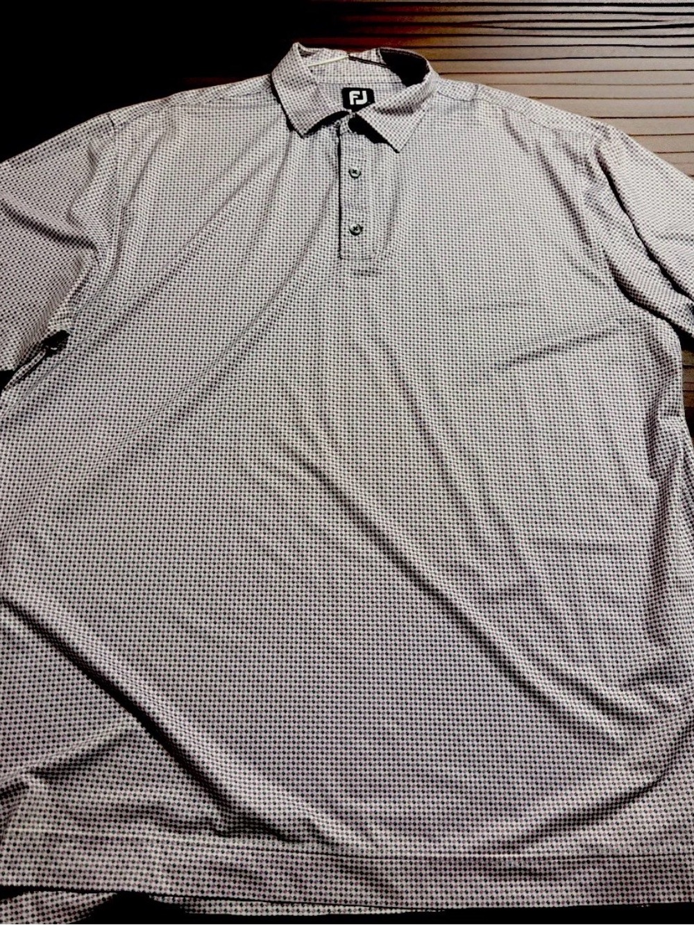 FootJoy Men's Light Gray Micro-Print Golf Polo XXL New No Tags